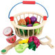 Wooden Magnetic Children's Educational Playhouse Toy Simulation Fruit Cut and Watch Game Vegetable Cut and Play Building Blocks