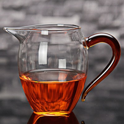 Colorful Handle Glass Fairness Cup Thickened Heat-Resistant Fairness Pot Tea Sea Kung Fu Tea Set Accessories Tea Breaker Simple Pour Tea Cup
