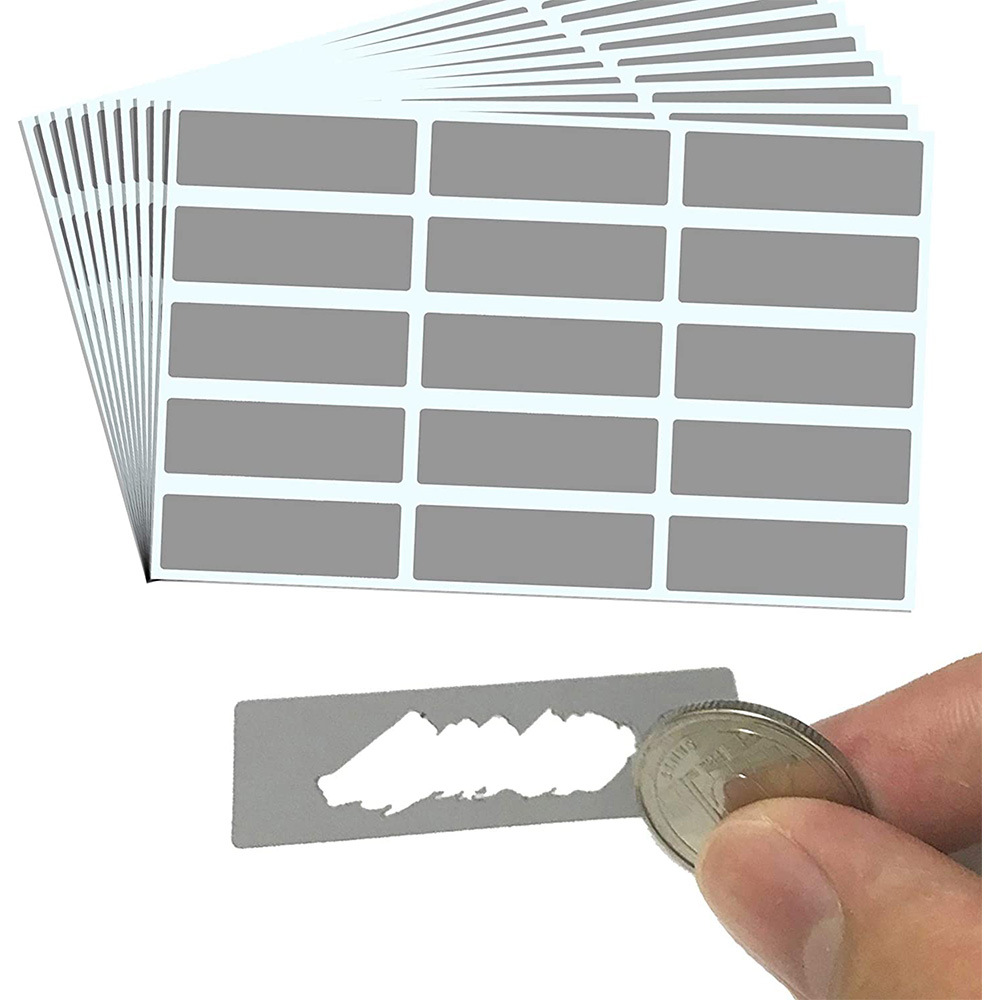 Spot hot 15*48mm rectangular scratch stickers DIY scratch award scratch surprise sticker 15