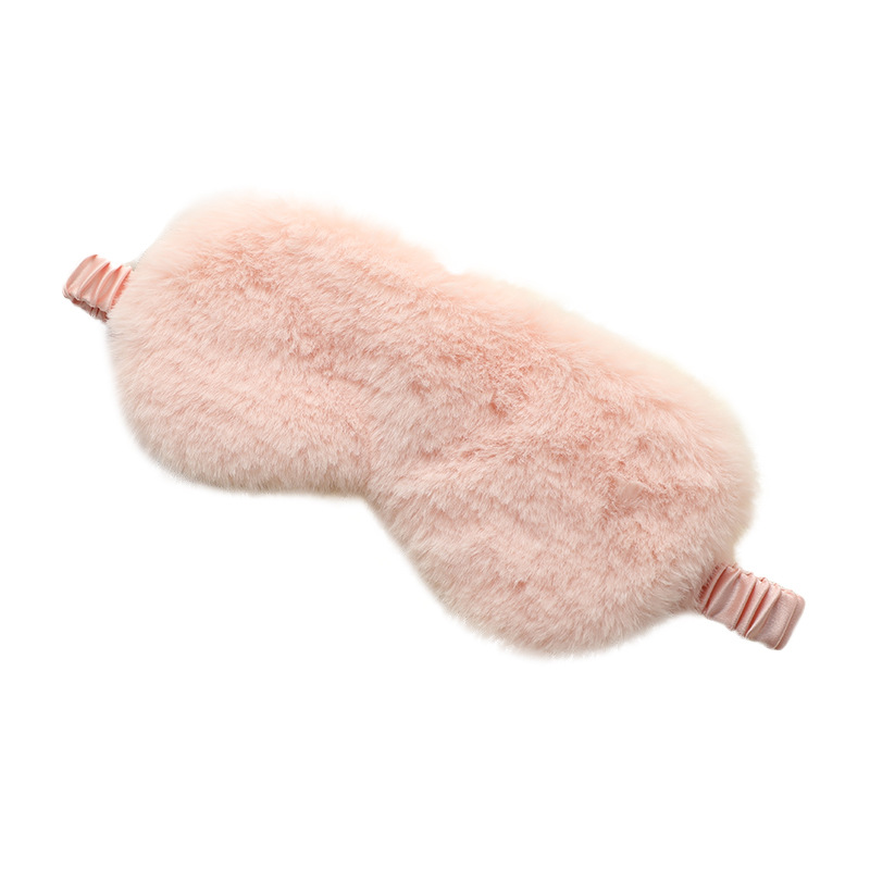 Rabbit hair shading sleep eye mask breathable skin-friendly plush eye mask autumn and winter ice bag cute home eye mask wholesale