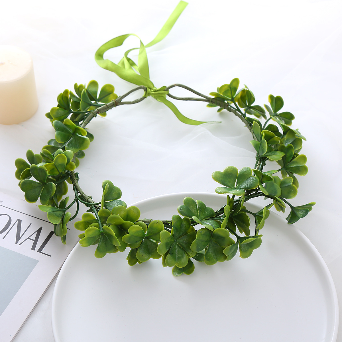 三葉草花環頭帶St. Patrick's Day愛爾蘭聖帕特里克節綠色頭飾