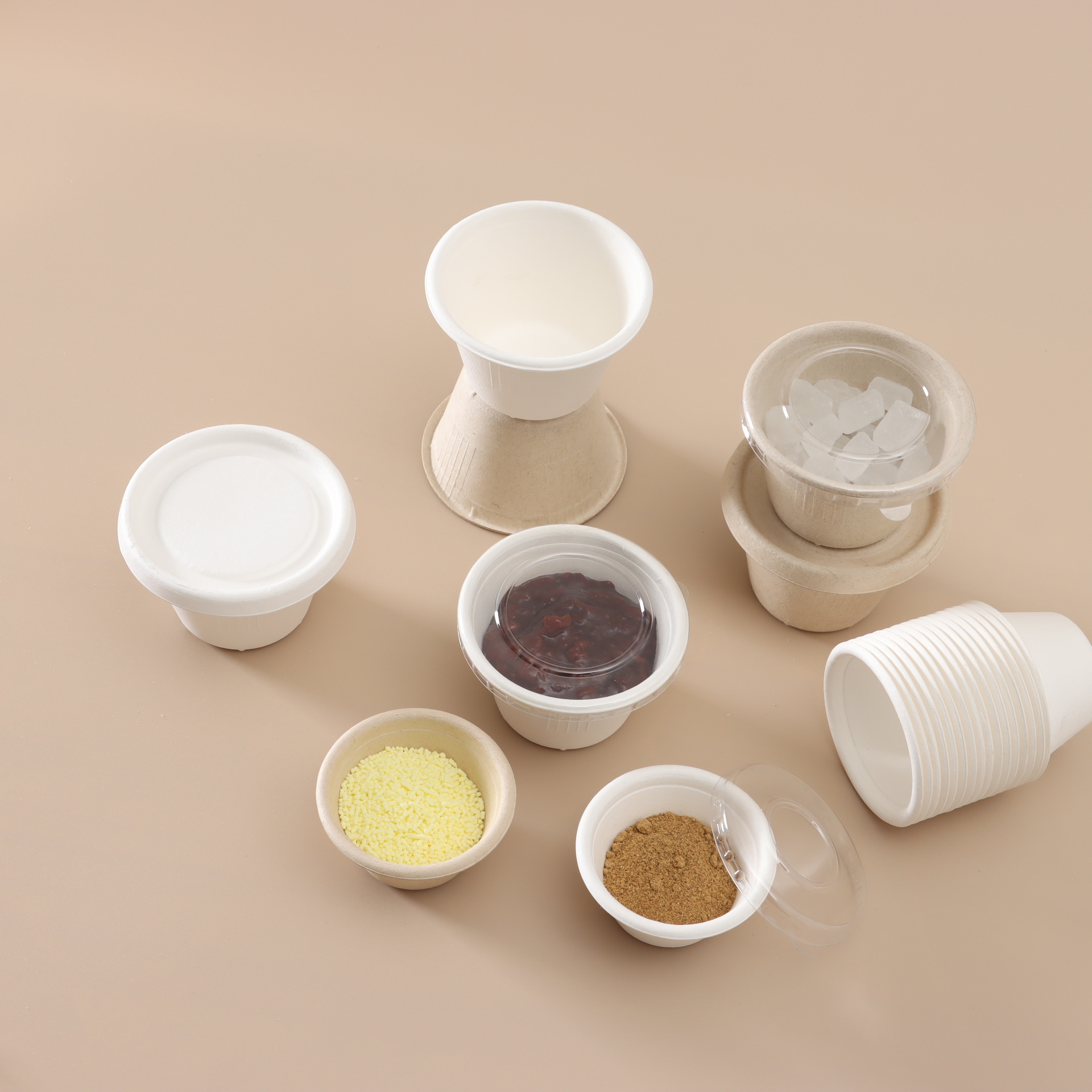 Biodegradable pulp test cup 2 oz bagasse sauce Cup 4 oz ice cream cup disposable sauce box