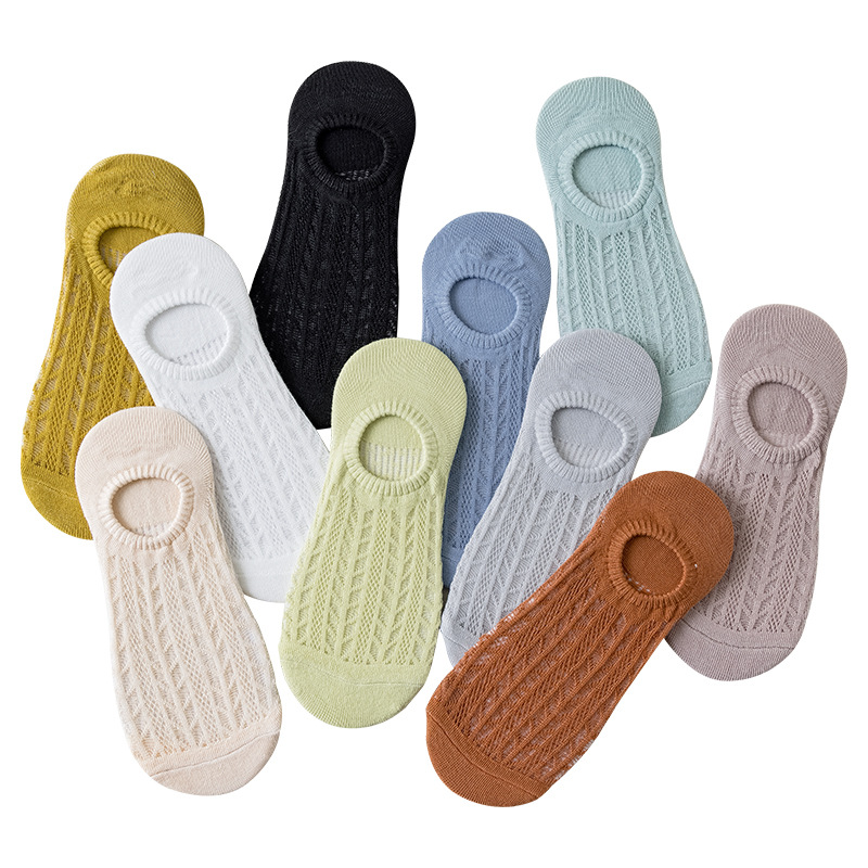 Socks Women's Summer Cute Short Socks Mesh Breathable Invisible Boat Socks Women's Shallow Mouth Summer Colorful Mesh Short Socks