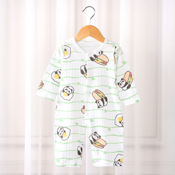 Baby Jumpsuit cotton long sleeve open romper thin pajamas summer new baby romper boys and girls loose