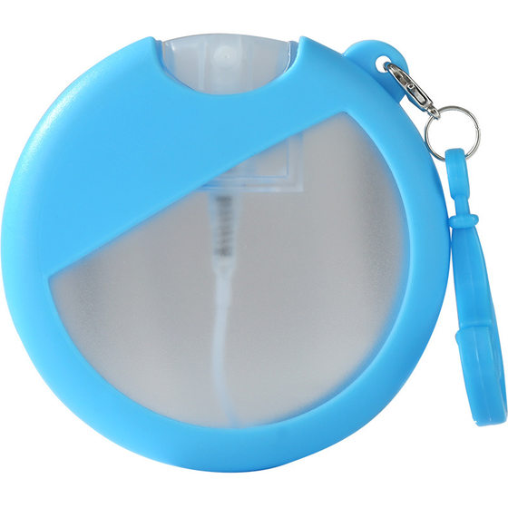 25ml round card perfume bottle with silicone protective cover hook plastic bottle suit portable travel sub-bottle