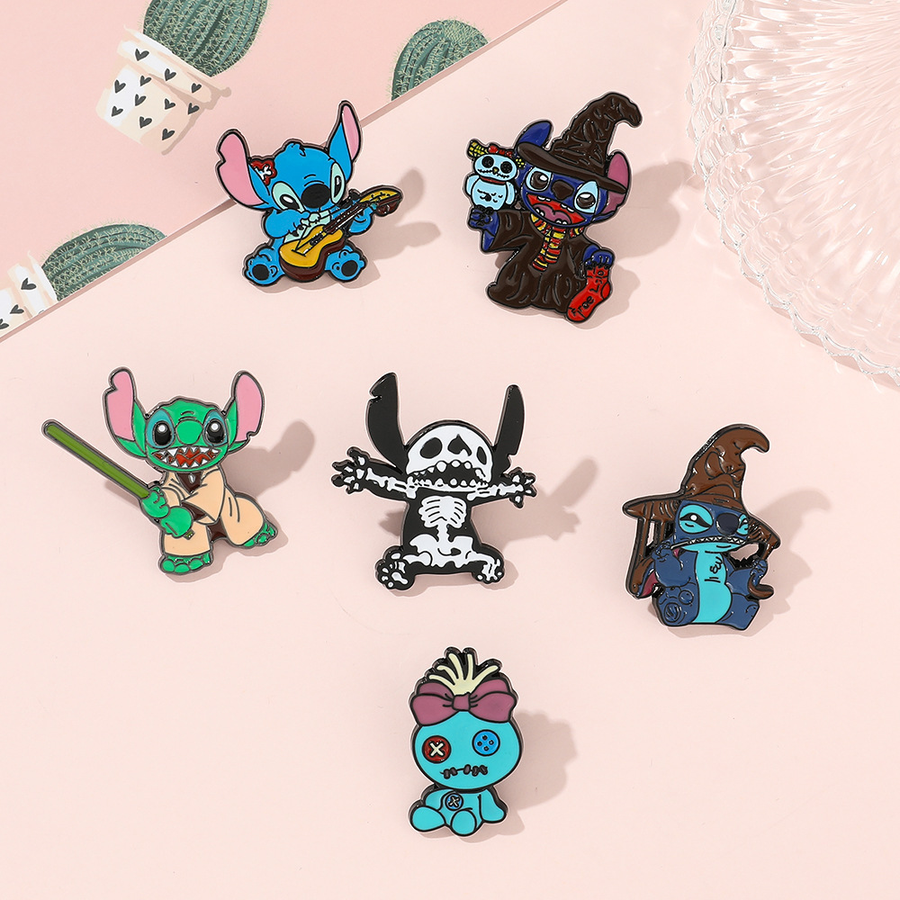 Cross-border Explosions Stitch Brooch Cartoon Animation Winnie the Pooh Black Witch Tigger Badge Pin