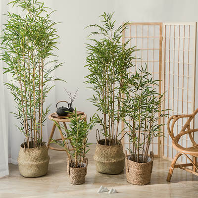 Artificial Bamboo Fake Bamboo Potted Plant Shopping Mall Hotel Restaurant Partition Decoration Screen Fence Fake Bamboo Plant Potted Plant