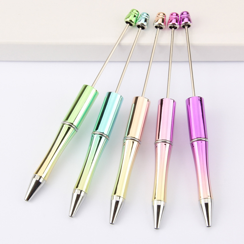 Creative DIY plastic gradient beaded pen personality ballpoint pen advertising gifts beaded pen spot wholesale