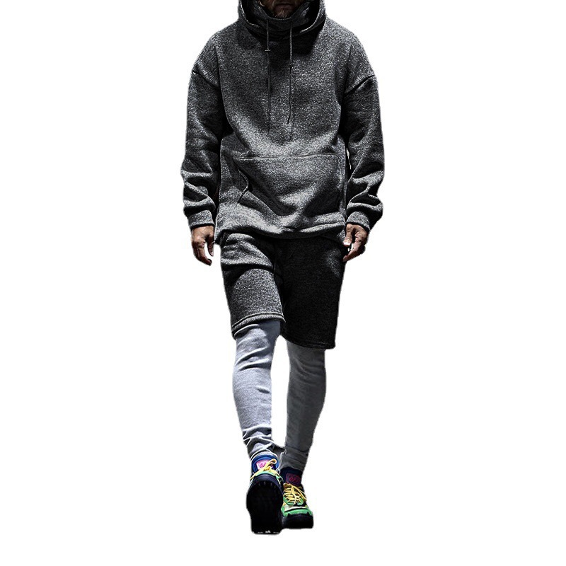Sweater Men's 2022 Autumn High-end Sports Suit Men's Korean-style Fashionable Sweater Shorts Casual Loose Two-piece Set