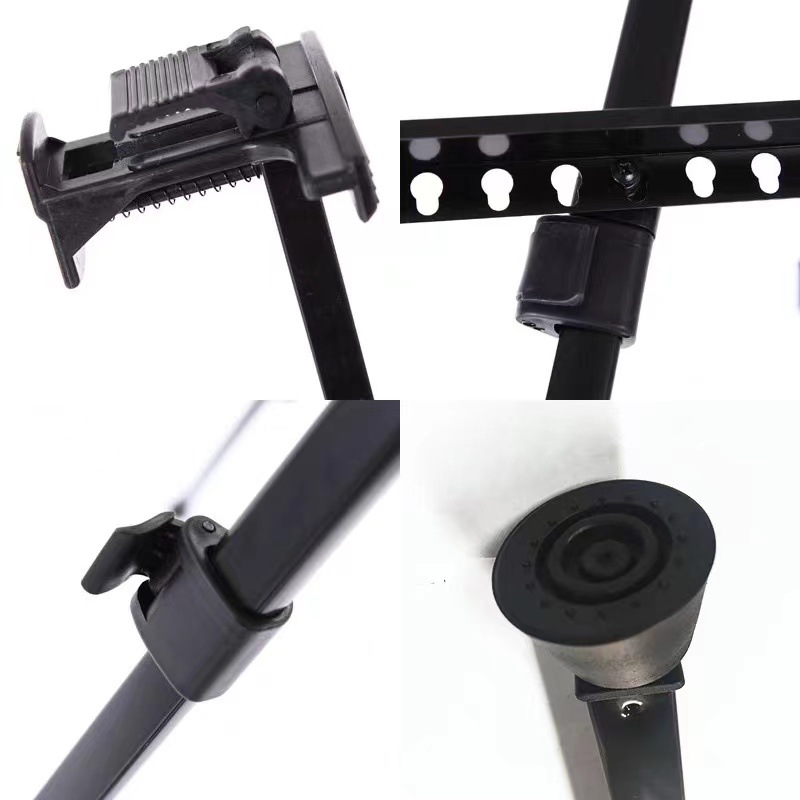 Factory supply triangle easel thickened retractable lifting metal black iron easel folding easel display stand for advertising
