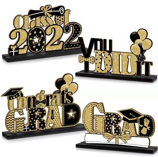 Cross-border new graduation season decorations wooden decoration wooden brand desktop decoration