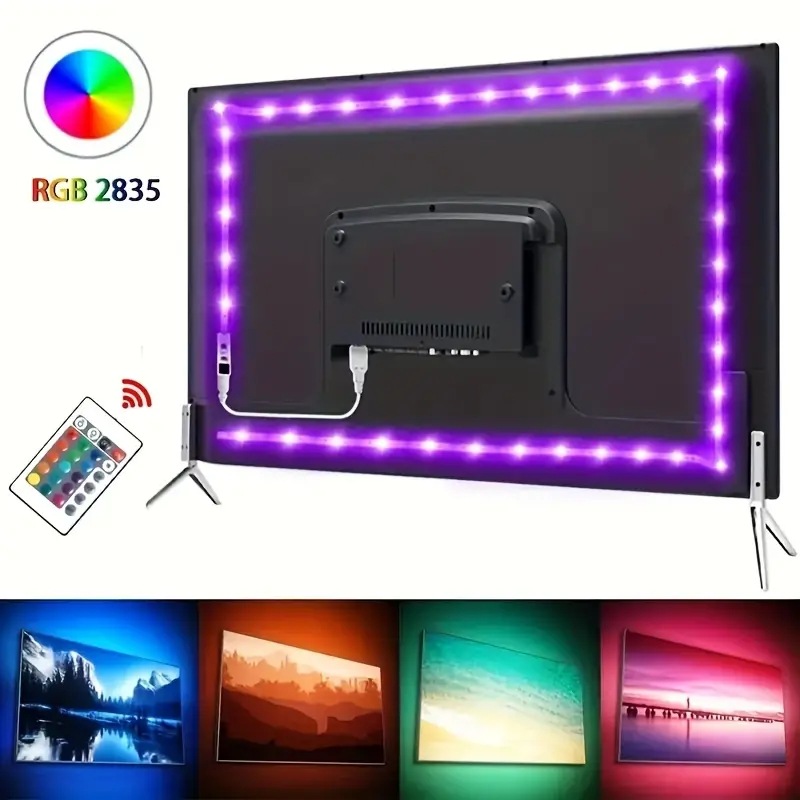 Трансграничный Специально для 5v низковольтная светодиодная лента 2835RGB лента светодиодная полоса самоклеящаяся USB-телевизор фон атмосфера световой полосы