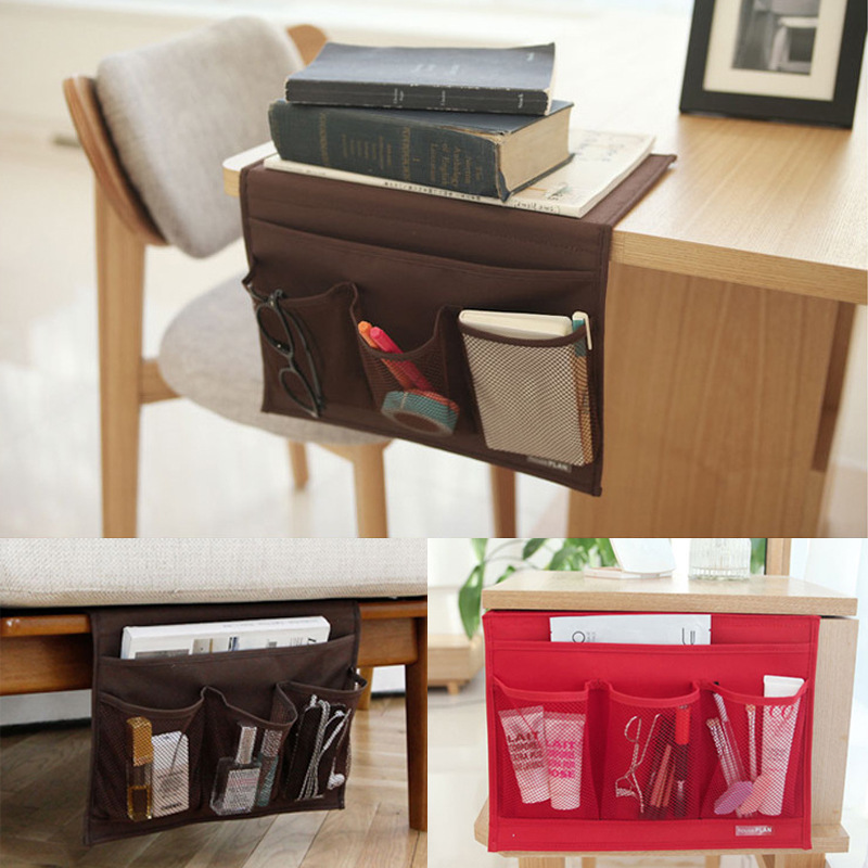 In stock sofa armrest remote control storage bag side hanging bag bedside mobile phone sundries multifunctional bedside storage bag