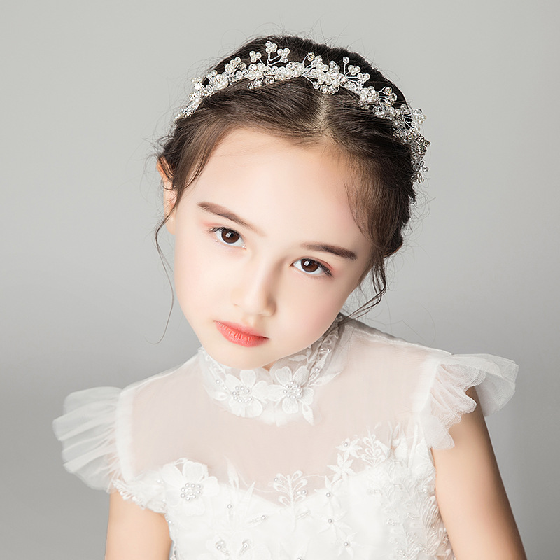 Girls' Headwear Children's Hair Band Rhinestone Headband Girls' Jewelry Dress Accessories Performance Hair Accessories Headdress Flower Girl Crown