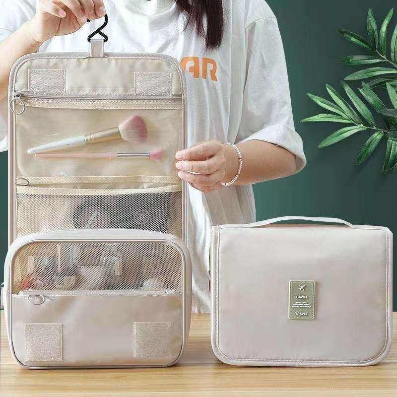 Korean Style Washing Bag Dry and Wet Separation Travel Storage Bag Cosmetic Bag Large Capacity Hook Bag Waterproof Cartoon Hook Bag