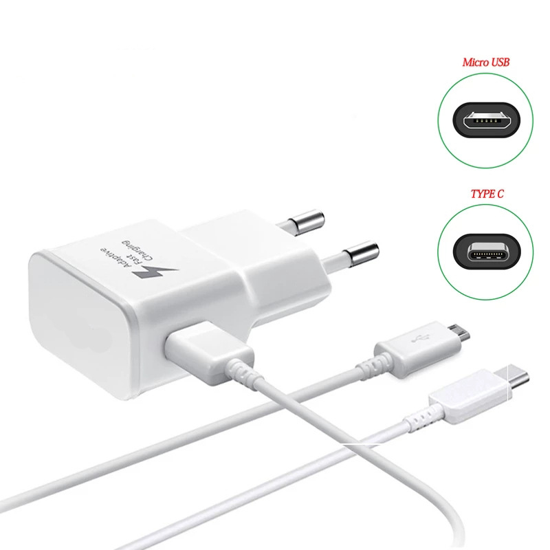 S8 fast charging charger is suitable for Samsung S6/S8/S9/10 fast charging head QC3.0 European and American standard plug