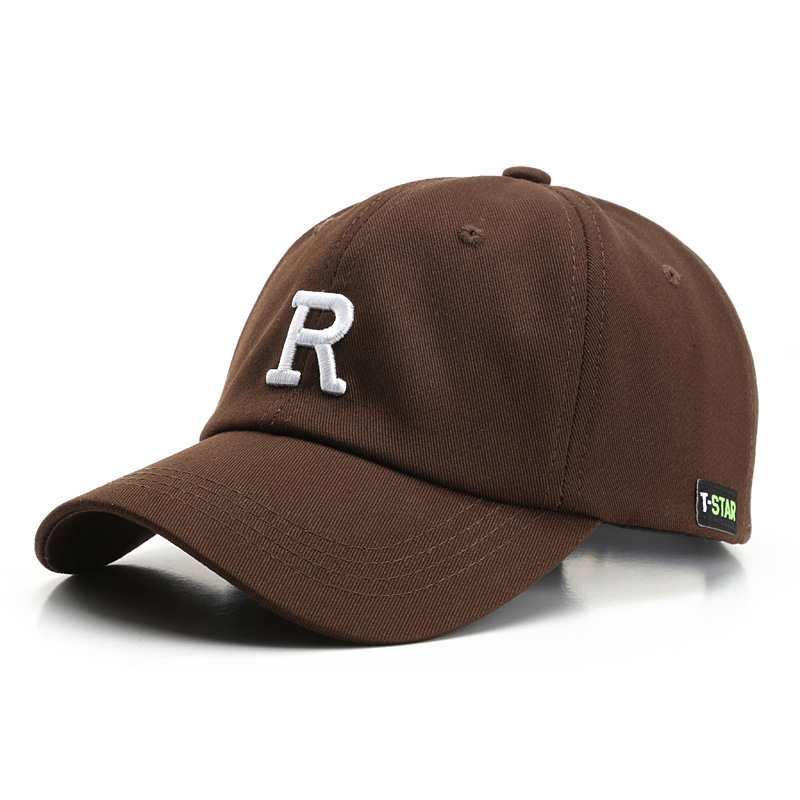 Hat Spring and Autumn Fashion Simple Letter Embroidered Curved Corner Cotton Cap Men's Outdoor Sports Sunscreen Sun Hat