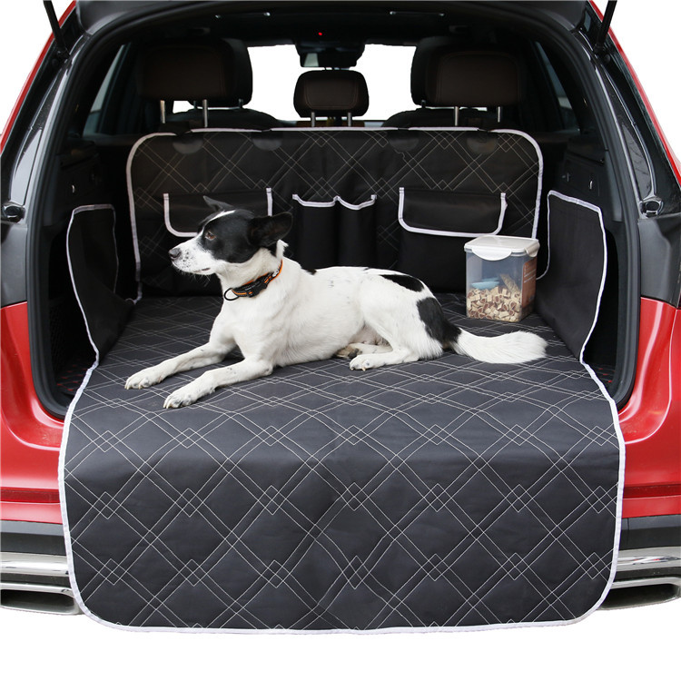 All Over the Sky New Cross-Border Amazon Plaid Quilted Cotton Rear Box Mat Storage Pocket Dog Anti-Dirty Mat Trunk Mat