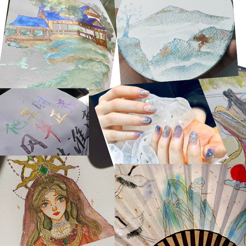パール水彩絵の具固体分注金属色マカロン色美術絵画日本式ネイルアートぼかし専用|undefined