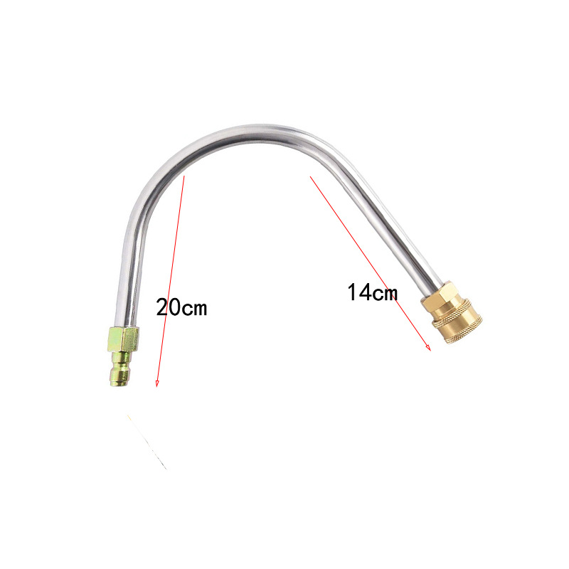 Cross-border high-pressure water gun stainless steel extended U-shaped rod 1/4 quick connection high wall eave cleaning rod 5000psi