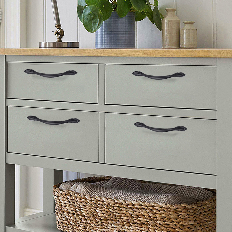 Black American female finger simple wardrobe window drawer cabinet aluminum alloy handle hardware accessories furniture handle