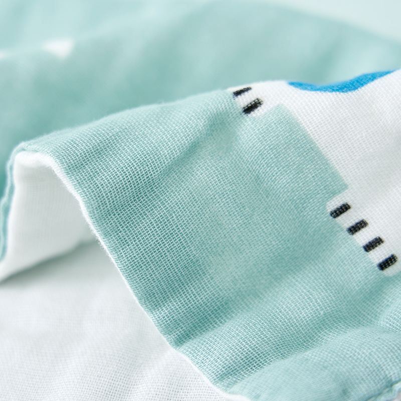 Six-layer cotton printed small square cotton high-density gauze towel baby face towel baby handkerchief milk towel