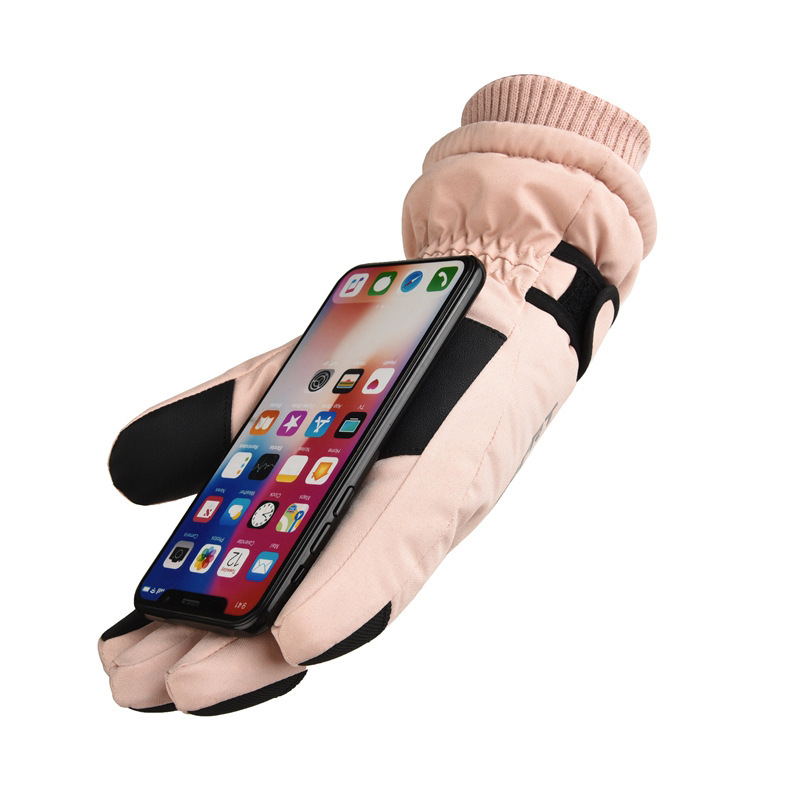 Ski gloves women's waterproof cold-proof fleece-lined thickened outdoor cycling warm winter fishing riding gloves