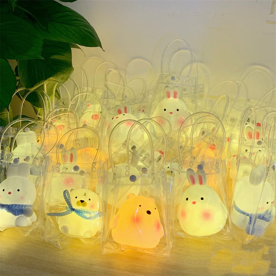 Creative cartoon night light net red cute atmosphere light wholesale night market stall luminous toys children's New Year gifts