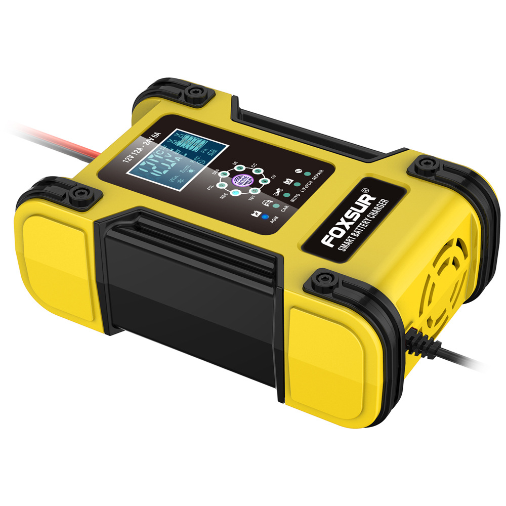 12v 24v 12A 7-segment smart charger lead-acid battery charger horse running light indicator charger