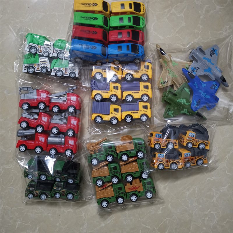 Cross-border Amazon Children's Back Force Inertia Car Boys and Girls Engineering Fire Truck Simulation Model Mini Toy