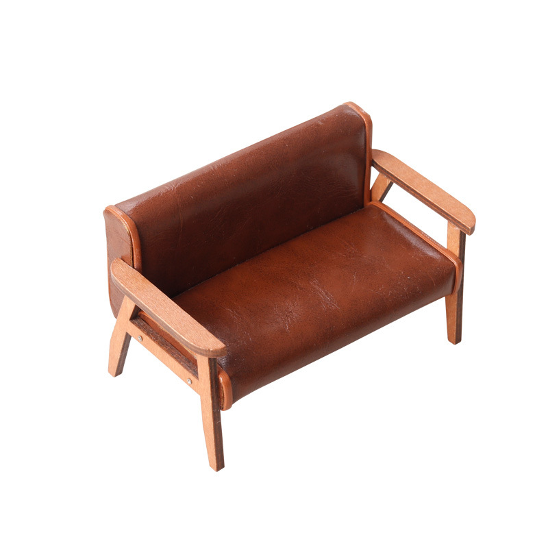 Miniature model food and play mini leather sofa chair 1:12 points ob11 doll house dollhouse diy