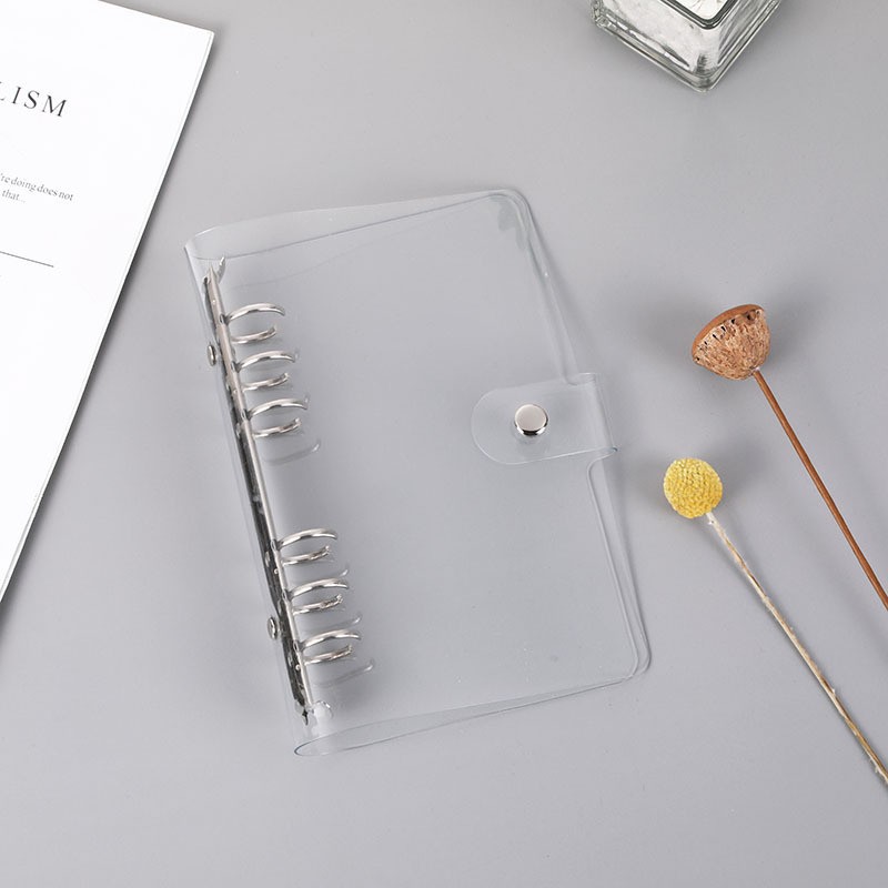 Ins-style transparent pvc loose-leaf book six-hole A7A6A5B5A4 loose-leaf shell metal binder hand ledger inner core