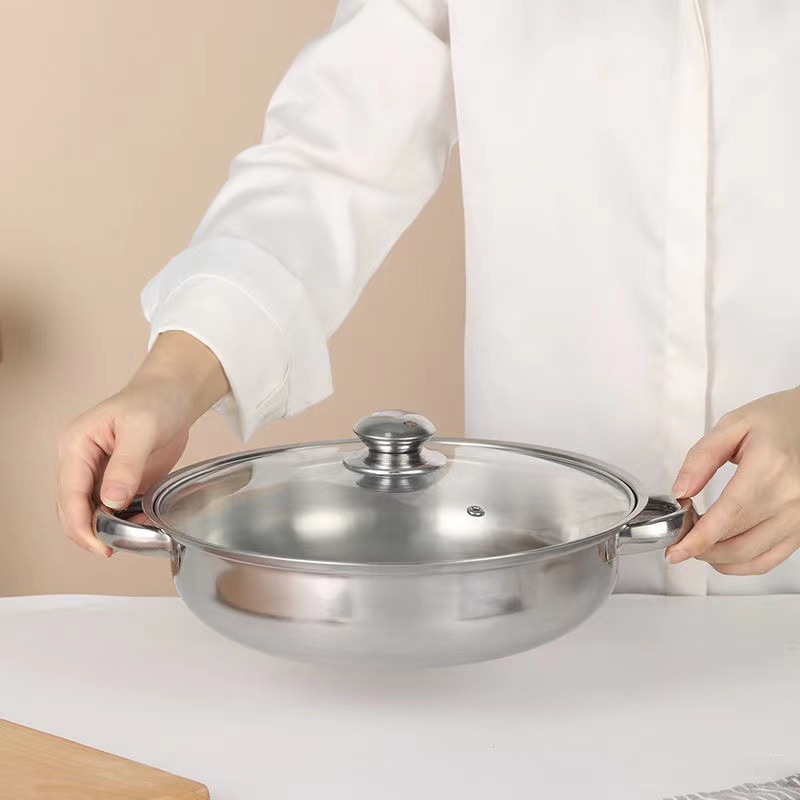 Factory wholesale stainless steel steamer single layer double layer soup steamer household hot pot thickened gift 28cm