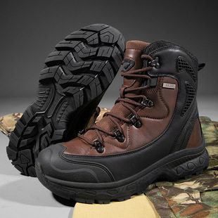 2023 New Cross-Border Delta Mid-Top High-Quality Wear-Resistant Tactical Boots Men's Outdoor Mountaineering Hiking Shoes Combat Military Boots