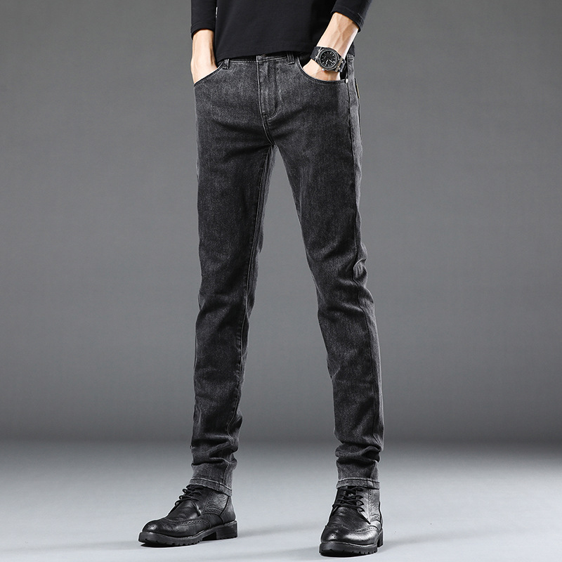 Jeans Men's 2024 Spring and Autumn New Simple All-match Slim-fit Stretch Leggings Men's Korean-style High-end Casual Pants