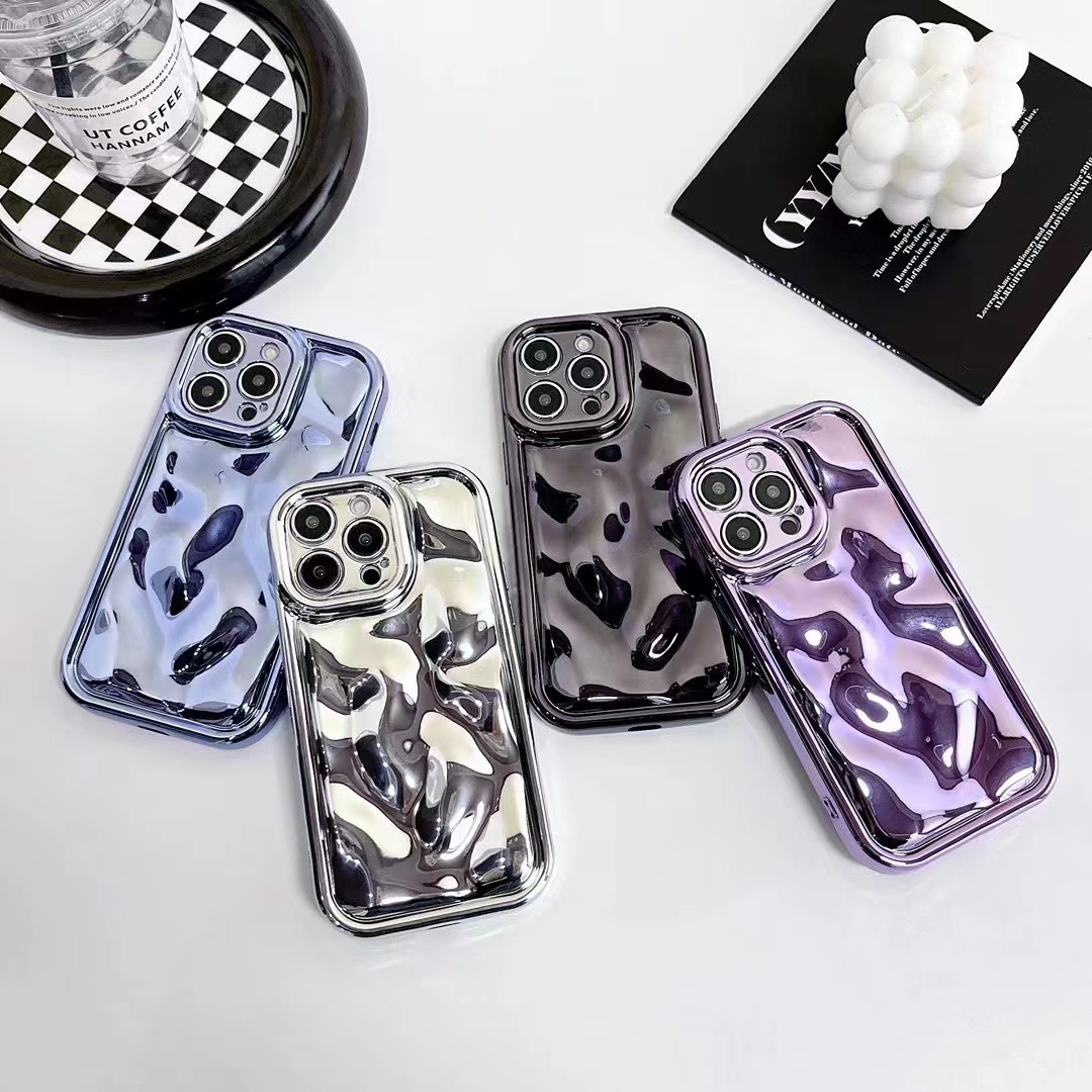 純色電鍍隕石紋適用iphone15PROMAX手機殼X蘋果14PRO硅膠13軟殼12