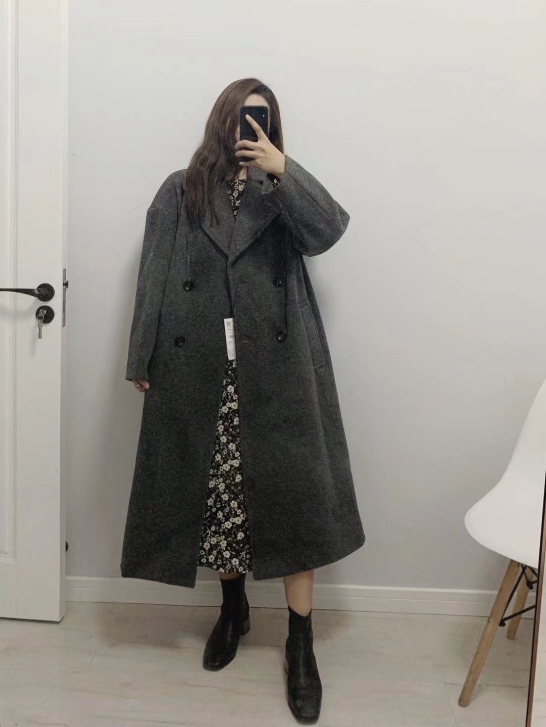 Women's multi-color autumn and winter New lapel double-breasted long thickened woolen overcoat coat 3046293_voghion.com