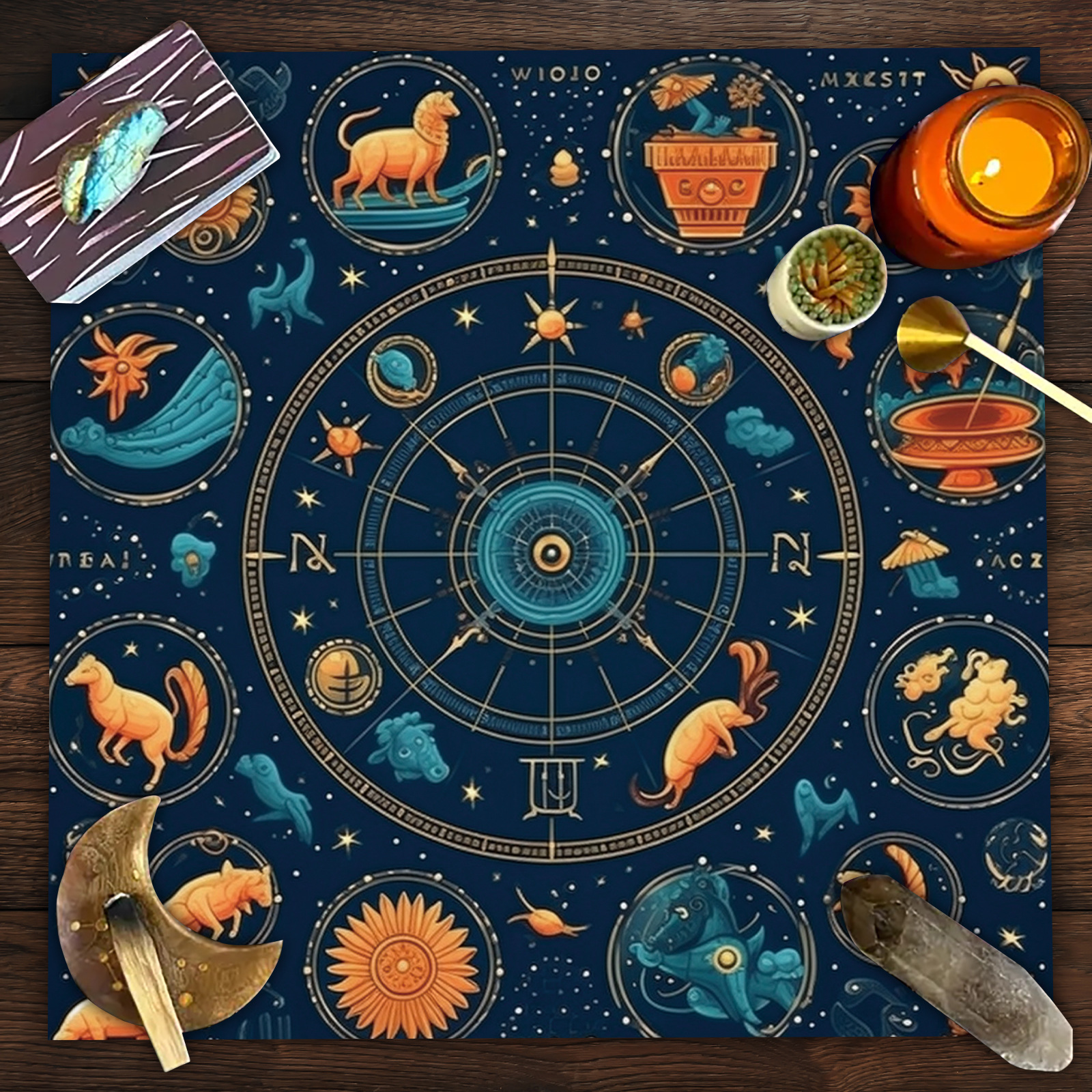 Tarot Tablecloth Tarot Tablecloth cloth pad Mandala life tree butterfly flower sea flannel Tablecloth