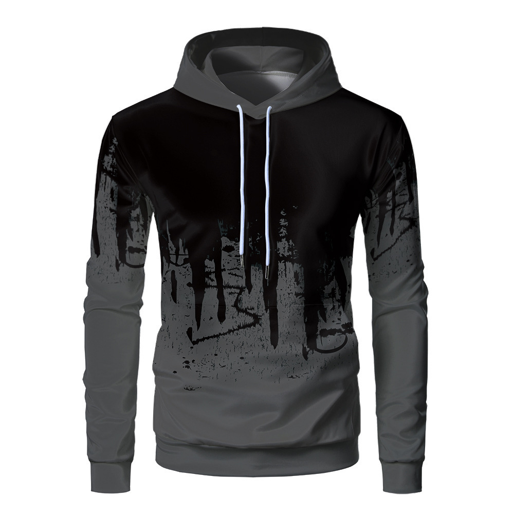 2023 cross-border new 3D digital inkjet hoodie sweatshirt fleece loose men's sweater
