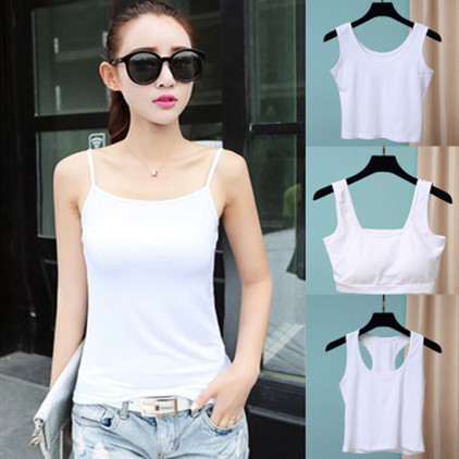 Summer solid color cotton camisole women wear bottoming beautiful back top solid color anti-light sling underwear wholesale
