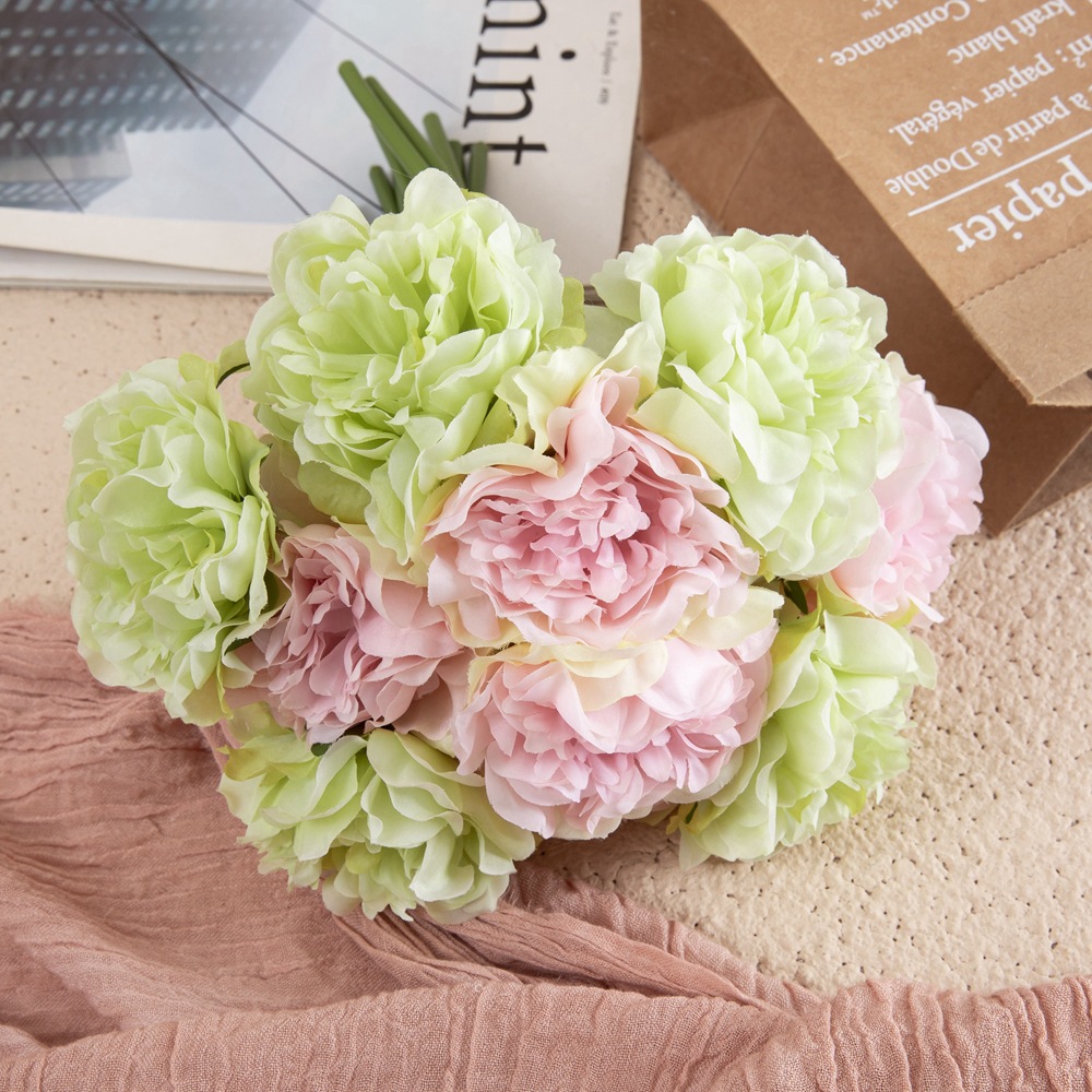 GF14921B simulated peony bunch plant for wholesale, home decor, wedding, bouquet, artificial flowers