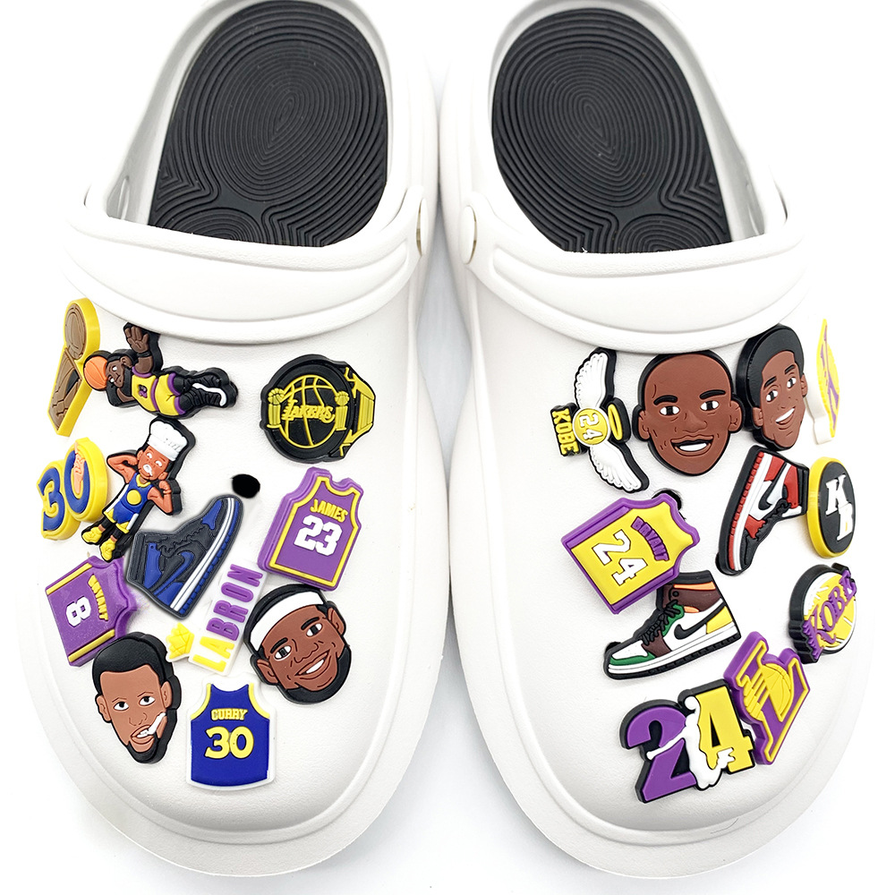 Basketball NBA sneakers flower shoe buckle hole shoes accessories croc Lakers Stephen Currypvc Kobe