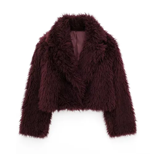 Cross-border Amazon women's clothing European and American Winter new fashion all-match environmental protection artificial fur short coat D69135