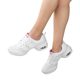 Red Dance Shoes Summer Special Dance Shoes Soft Sole Mid-heel Square Dance Shoes Hollow Breathable White Jazz Dance Shoes