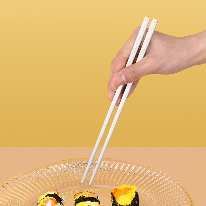 Yousheng Meidi Shuangshihui White Chopsticks Light Luxury Alloy Chopsticks Chopsticks Home Live Broadcast Community Group Buying