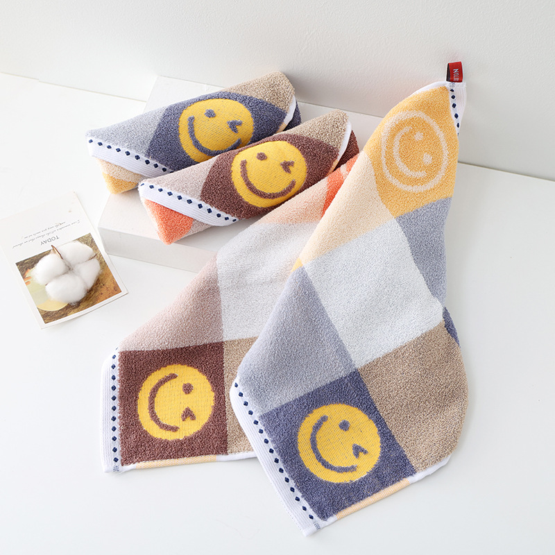 Cotton Hangable Small Square Household Hand Wipe Face Wipe Cotton Face Towel Soft Absorbent No Hair Drop Unisex