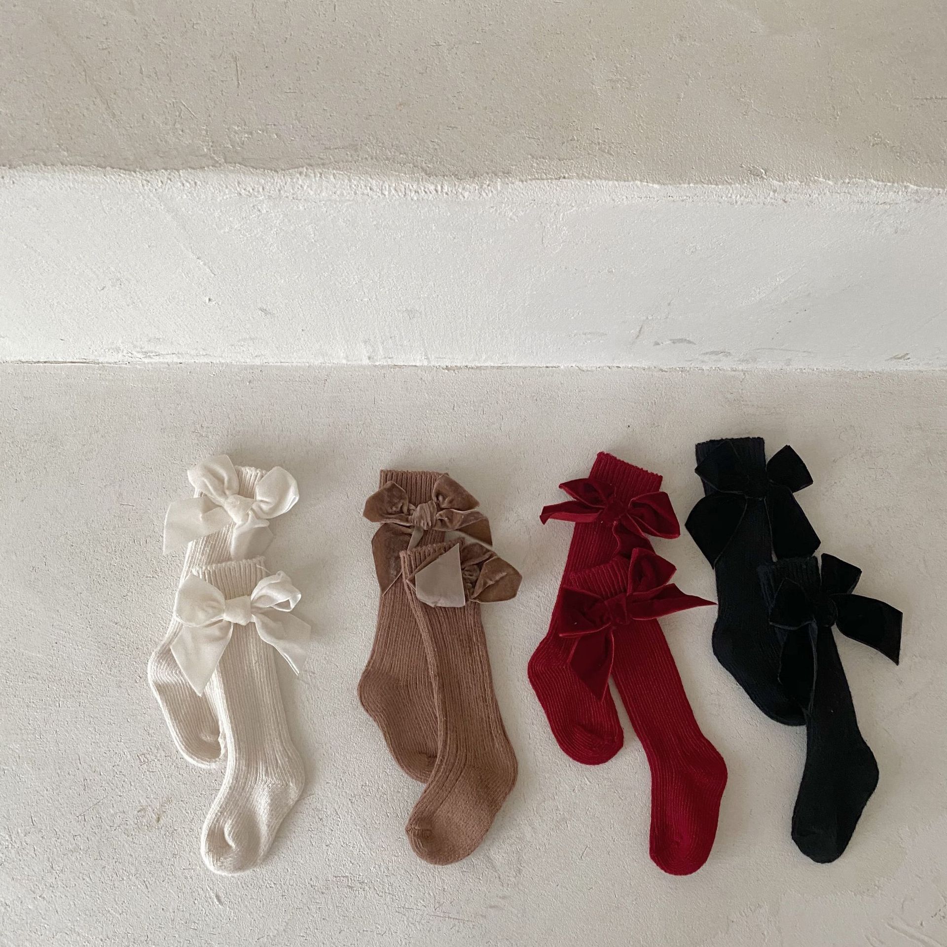 Children's socks stockings baby girl socks baby bowknot floor socks