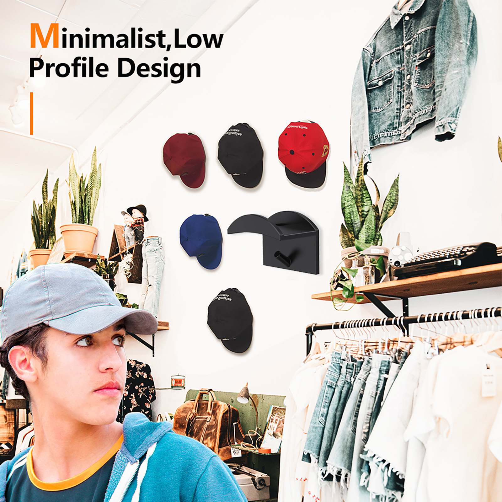 Cross-border New Baseball Hat Hook Hat Sticky Hook Seamless Hat Hook Simple Headphone Necklace Storage Hook