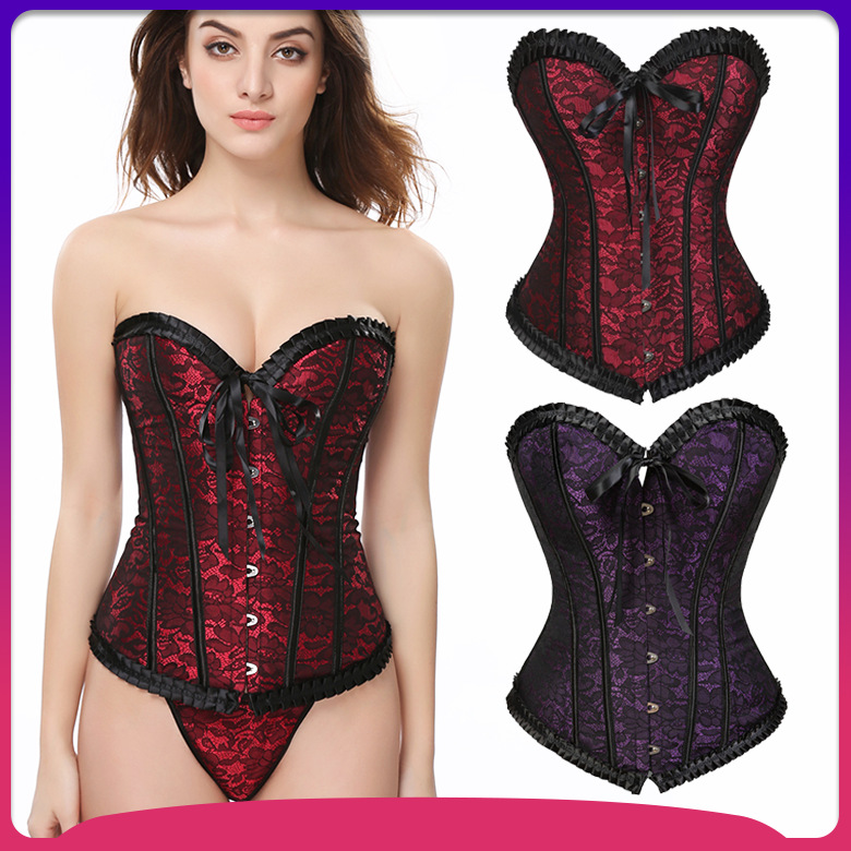 Body Shaping Top Factory Direct Retro Printed Tube Top Shaping Abdominal Waist Corset Palace Corset Europe and America