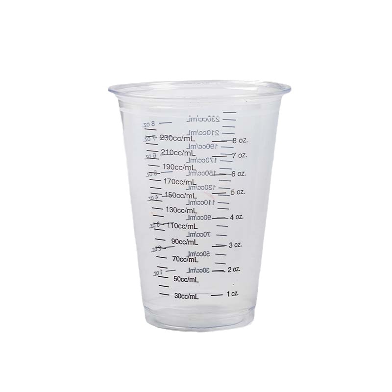 8 oz disposable pet Cup scale Cup mixing measuring cup transparent plastic cup for mixing paint amount material experiment